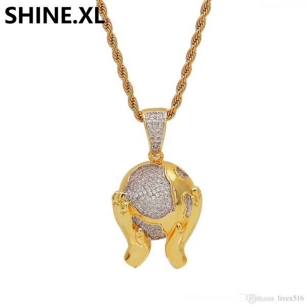 hip hop micro paved full zircon hand held earth pendant copper gold plated iced out men bling jewelry, Silver
hip hop micro paved full zircon hand held earth pendant copper gold plated iced out men bling jewelry, Silver