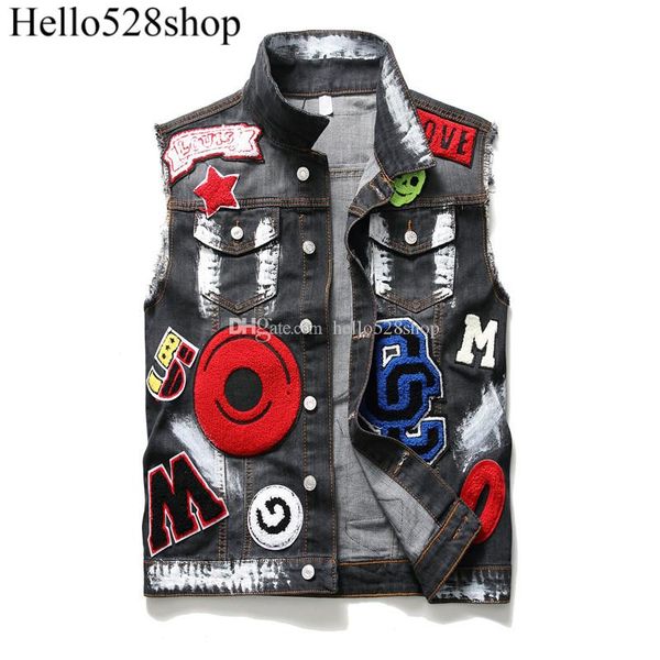 hello528shop special designer mens jeans vests embroidery eagle head cowboy outerwer sleeveless, Black;white
hello528shop special designer mens jeans vests embroidery eagle head cowboy outerwer sleeveless, Black;white