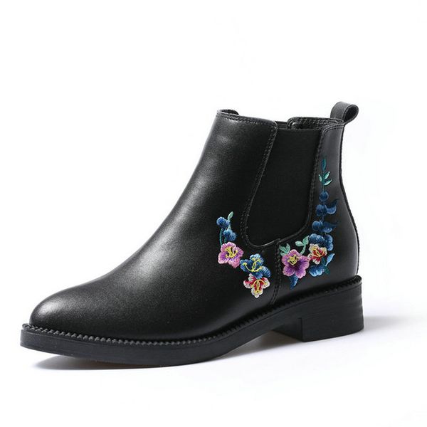 winter national style women's shoes embroidered genuine leather thick heel ladies boots fashion ankle naked boots, Black
winter national style women's shoes embroidered genuine leather thick heel ladies boots fashion ankle naked boots, Black