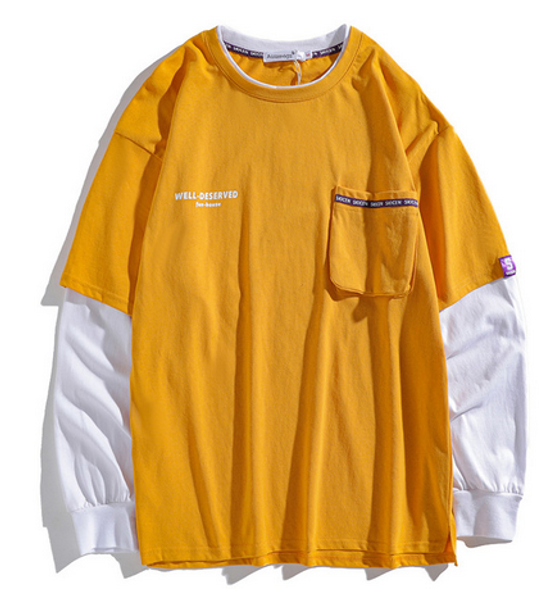 sweatshirt men simple harajuku pullover casual loose o-neck solid color college style fake 2 pieces streetwear men student, White;black
sweatshirt men simple harajuku pullover casual loose o-neck solid color college style fake 2 pieces streetwear men student, White;black