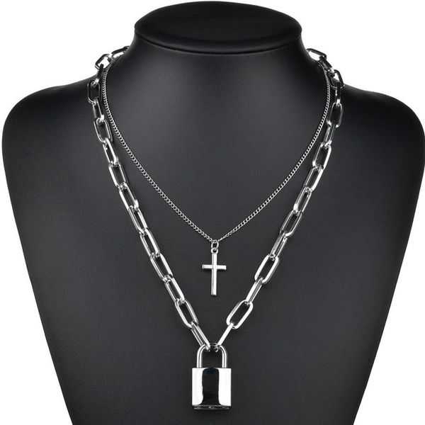 diezi hip hop vintage double layer chain necklace men fashion punk chain cross key lock pendant necklace women gothic jewelry, Silver
diezi hip hop vintage double layer chain necklace men fashion punk chain cross key lock pendant necklace women gothic jewelry, Silver
