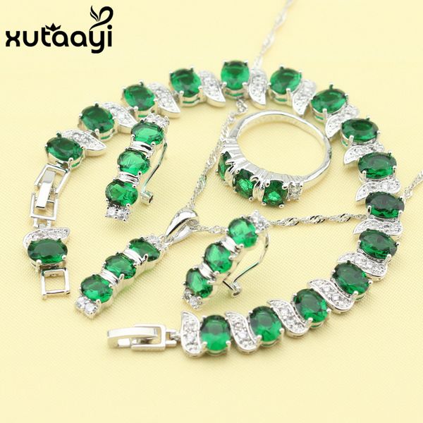 new green created emerald fashion silver color jewelry sets graceful necklace rings earrings bracelet for women gift, Slivery;golden
new green created emerald fashion silver color jewelry sets graceful necklace rings earrings bracelet for women gift, Slivery;golden