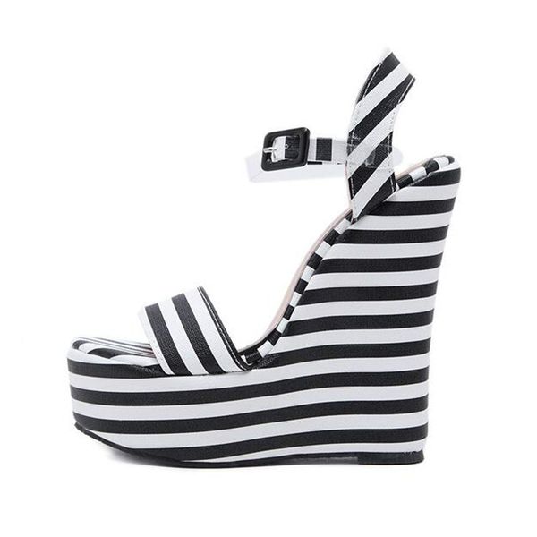 2020 new summer popular striped wedge sandals comfortable high heel women's shoes sandals women zh100487, Black
2020 new summer popular striped wedge sandals comfortable high heel women's shoes sandals women zh100487, Black