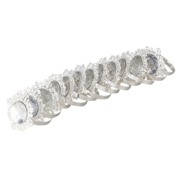 12 pieces napkin rings napkin holder wedding banquet dinner decor silver