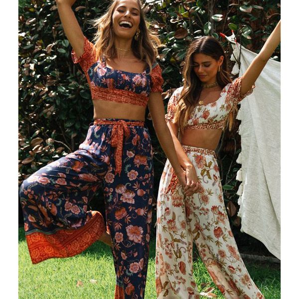 floral printed blusas 2 piece set vintage puff sleeve short elastic maxi pant summer beach boho casual women sets, Black
floral printed blusas 2 piece set vintage puff sleeve short elastic maxi pant summer beach boho casual women sets, Black