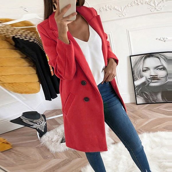 2019 new women wool blend lapel coats autumn spring ladies elegant fit long sleeve outwear jacket buttons coat plus size 5xl, Black
2019 new women wool blend lapel coats autumn spring ladies elegant fit long sleeve outwear jacket buttons coat plus size 5xl, Black