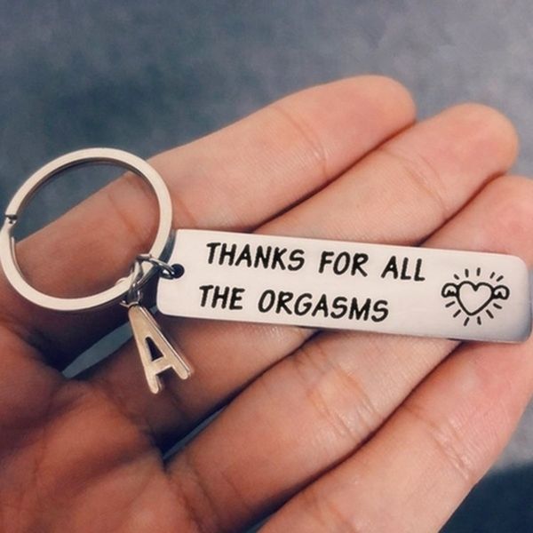 funny key chain women men charm couple key ring thanks for all the orgasms letter a-z love gift boyfriend girlfriend keychain, Silver
funny key chain women men charm couple key ring thanks for all the orgasms letter a-z love gift boyfriend girlfriend keychain, Silver