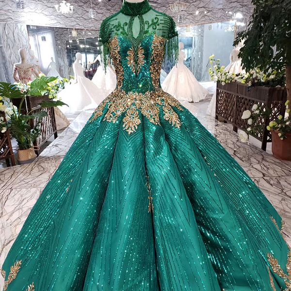 2019 high neck illusion neckline prom dresses tassel gold exquisite applique open keyhole back shining sequins lace up back evening dresses, Black
2019 high neck illusion neckline prom dresses tassel gold exquisite applique open keyhole back shining sequins lace up back evening dresses, Black