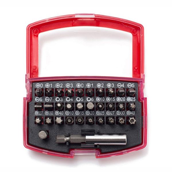 32-piece screwdriver bit set (30 most commonly used screwdriver bits + 1 adapter and 1 post
32-piece screwdriver bit set (30 most commonly used screwdriver bits + 1 adapter and 1 post