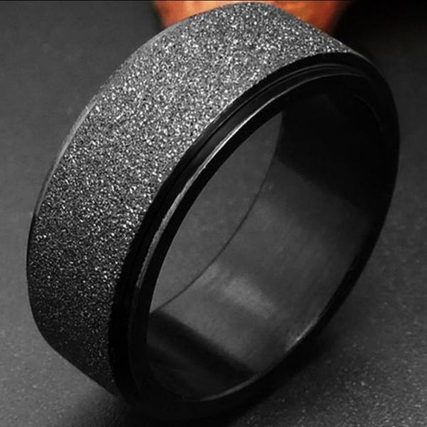 titanium steel rings fashion personality black band rings dull polish turnable stainless steel rings, Silver
titanium steel rings fashion personality black band rings dull polish turnable stainless steel rings, Silver