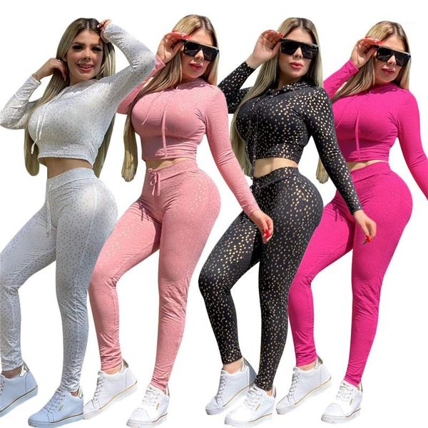 2pcs womens designer tracksuits gilding printing womens reset 2020 fashion solid long sleeve skinny hooded crop, Gray
2pcs womens designer tracksuits gilding printing womens reset 2020 fashion solid long sleeve skinny hooded crop, Gray