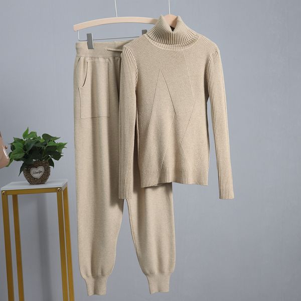 bygouby sport style sweater suits and sets thick turtleneck sweater + long knitted harem pants two pieces sets tracksuits, White
bygouby sport style sweater suits and sets thick turtleneck sweater + long knitted harem pants two pieces sets tracksuits, White