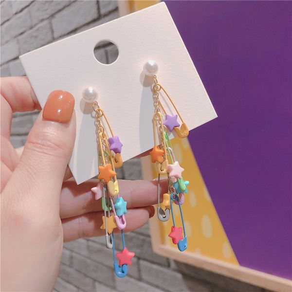 korea style girl earrings color star long tassel cute drop earrings for women fashion jewelry accessories wholesale, Silver
korea style girl earrings color star long tassel cute drop earrings for women fashion jewelry accessories wholesale, Silver