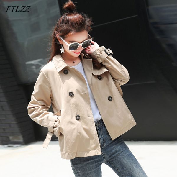 ftlzz 2019 women trench coat spring autumn coats loose casual turn-down collar double breasted female short outerwear, Tan;black
ftlzz 2019 women trench coat spring autumn coats loose casual turn-down collar double breasted female short outerwear, Tan;black