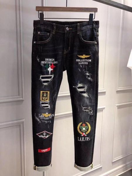wd10147 fashion men's jeans 2019 runway european design party style men's clothing, Blue
wd10147 fashion men's jeans 2019 runway european design party style men's clothing, Blue