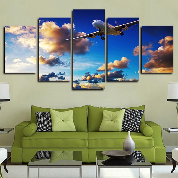 5 panels canvas wall art aircraft flying with cloud paintings wall art blue sky landscape paintings giclee prints and posters on canvas
5 panels canvas wall art aircraft flying with cloud paintings wall art blue sky landscape paintings giclee prints and posters on canvas