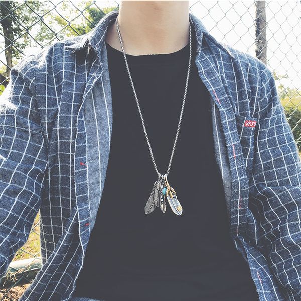 japanese and korean versions of hip-hop takahashi goro feather retro necklace men's pendant with a long autumn winter sweater ch, Silver
japanese and korean versions of hip-hop takahashi goro feather retro necklace men's pendant with a long autumn winter sweater ch, Silver