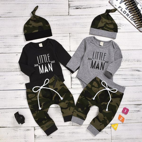 autumn toddler baby boys clothes infant boys letter romper + camouflage pants + hat newborn baby girl outfits set, White
autumn toddler baby boys clothes infant boys letter romper + camouflage pants + hat newborn baby girl outfits set, White