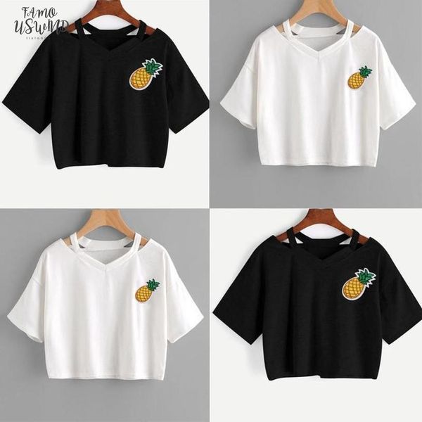 girl casual pineapple printed tank short sleeve crop letter summer for women 2020 ap26, White
girl casual pineapple printed tank short sleeve crop letter summer for women 2020 ap26, White