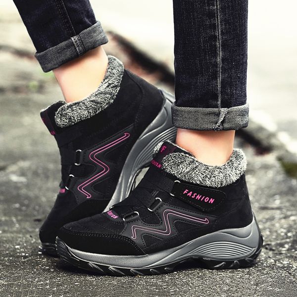 women winter snow boots warm plush fur anti-slip ankle boots waterproof ladies wedge shoes autumn women sneakers snowboots, Black
women winter snow boots warm plush fur anti-slip ankle boots waterproof ladies wedge shoes autumn women sneakers snowboots, Black