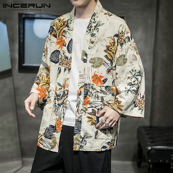 incerun 2020 ethnic style men shirt printed stand collar open stitch cardigan cotton 3/4 sleeve retro casual kimono camisa, White;black
incerun 2020 ethnic style men shirt printed stand collar open stitch cardigan cotton 3/4 sleeve retro casual kimono camisa, White;black