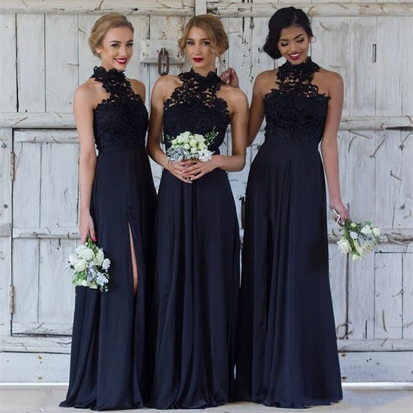 2019 new elegant halter lace long bridesmaid dresses applique chiffon split floor length party evening dresses, White;pink
2019 new elegant halter lace long bridesmaid dresses applique chiffon split floor length party evening dresses, White;pink