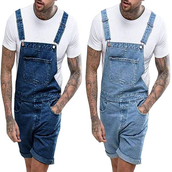 spot 2020 european new spring and summer fashion retro men's denim ripped shorts siamese overalls, support mixed batch, Blue
spot 2020 european new spring and summer fashion retro men's denim ripped shorts siamese overalls, support mixed batch, Blue
