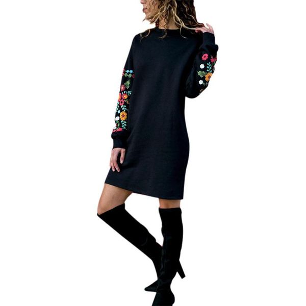 women vestidos party dress print flower autumn winter o-neck plus size loose long sleeve slim stretch dress new, Black;gray
women vestidos party dress print flower autumn winter o-neck plus size loose long sleeve slim stretch dress new, Black;gray