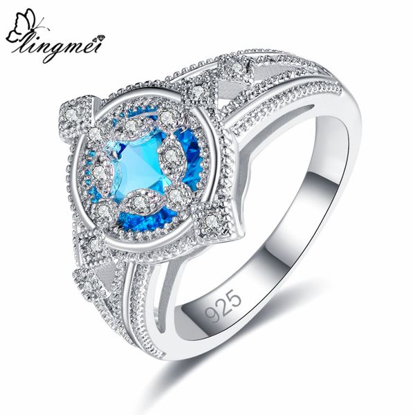lingmei exquisite round cocktail wedding rings women's fashion zircon silver 925 ring size 6 7 8 9 anniversary gifts wholesale, Slivery;golden
lingmei exquisite round cocktail wedding rings women's fashion zircon silver 925 ring size 6 7 8 9 anniversary gifts wholesale, Slivery;golden