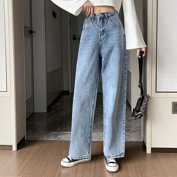 high waist jeans women 2020 new loose korean retro hong kong flavor chic wide leg trousers fashion 2020, Blue
high waist jeans women 2020 new loose korean retro hong kong flavor chic wide leg trousers fashion 2020, Blue