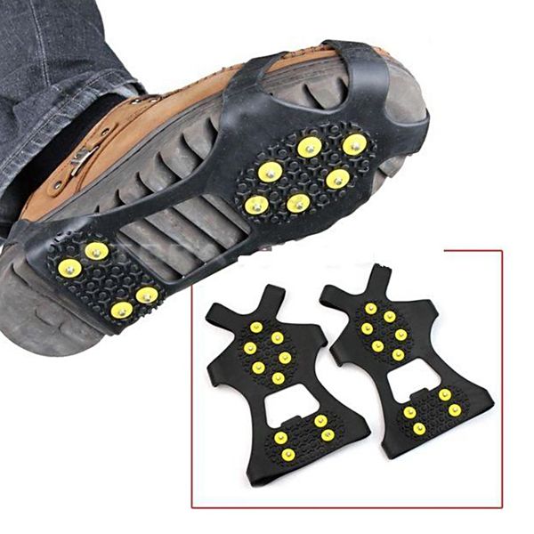 1 pair s m l 10 studs anti-skid snow ice climbing shoe spikes ice grips cleats crampons winter climbing anti slip shoes cover, Black;blue
1 pair s m l 10 studs anti-skid snow ice climbing shoe spikes ice grips cleats crampons winter climbing anti slip shoes cover, Black;blue