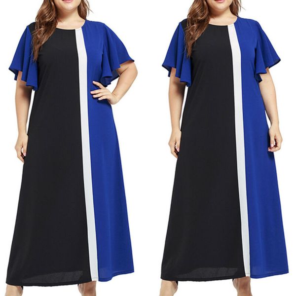 women summer crew neck short sleeves striped evening party long dress plus size, Black;gray
women summer crew neck short sleeves striped evening party long dress plus size, Black;gray