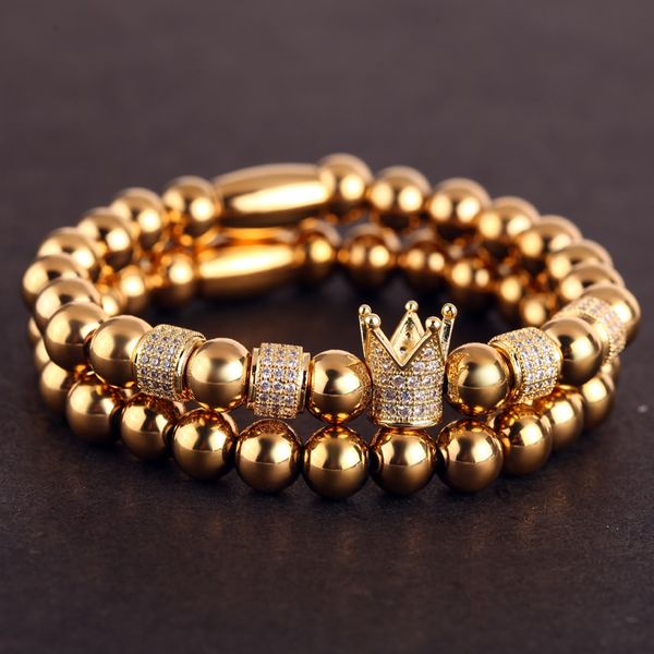 mcllroy gold male bracelet stainless steel beads bracelets for women men crown pave setting charm fashion jewelry men jewelry, Golden;silver
mcllroy gold male bracelet stainless steel beads bracelets for women men crown pave setting charm fashion jewelry men jewelry, Golden;silver