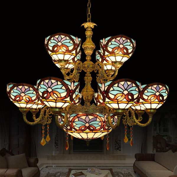 high-end tiffany lamps bar living room chandeliers lamp european retro mediterranean large chandelier villa
high-end tiffany lamps bar living room chandeliers lamp european retro mediterranean large chandelier villa