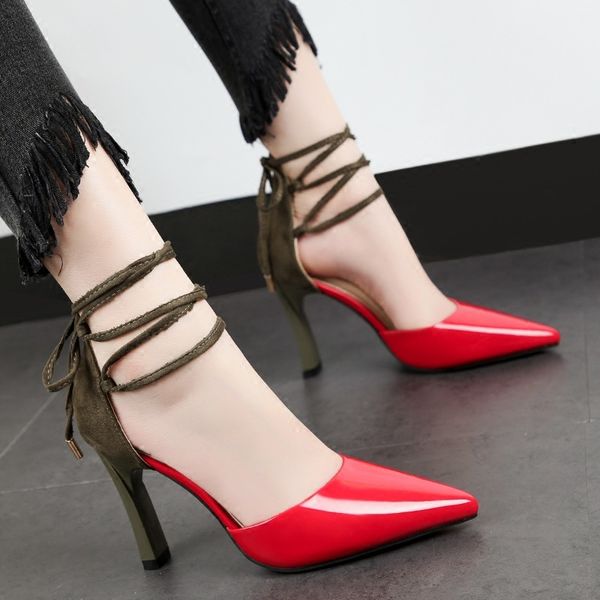mixed color narrow band women shoes pointed close toe shallow super thin high heels ladies party pumps slim female footwear, Black
mixed color narrow band women shoes pointed close toe shallow super thin high heels ladies party pumps slim female footwear, Black