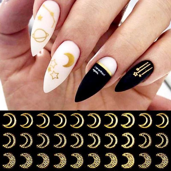 1 sheet 3d nail sticker geometric moon star stripes wave line mixed patterns gold 3d nail art diy design decoration, Black
1 sheet 3d nail sticker geometric moon star stripes wave line mixed patterns gold 3d nail art diy design decoration, Black