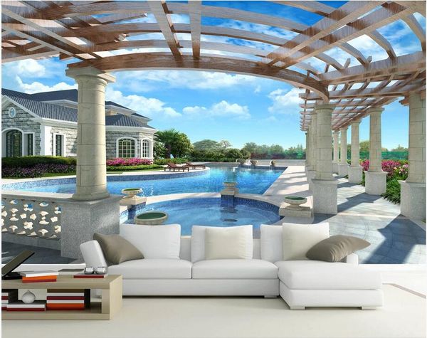 3d photo wallpaper on the wall custom mural Luxury villa beautiful landscape 3D swimming pool background art wall mural 3d landscapes room
3d photo wallpaper on the wall custom mural Luxury villa beautiful landscape 3D swimming pool background art wall mural 3d landscapes room
