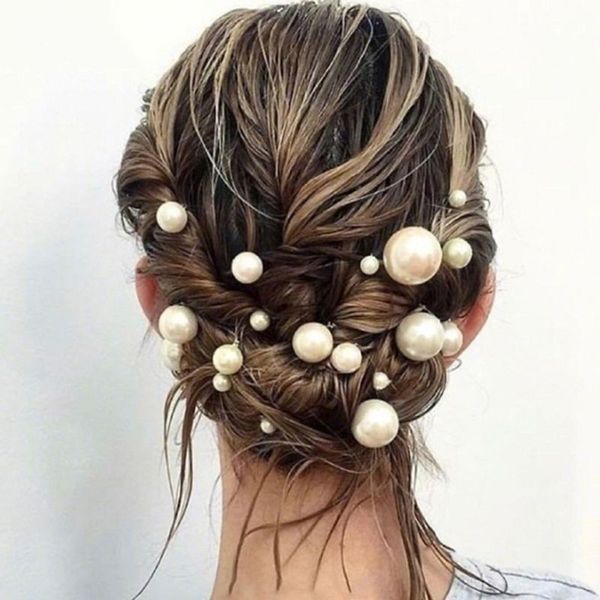 18 pcs/set big small artificial pearl hair stick set sweet u-shaped hairpin headdress wedding bride hair accessories, Golden;white
18 pcs/set big small artificial pearl hair stick set sweet u-shaped hairpin headdress wedding bride hair accessories, Golden;white