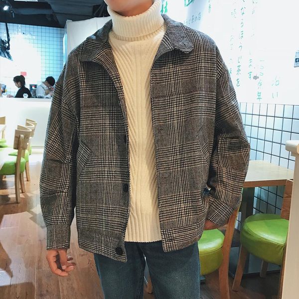 2018 men's fashion casual loose woolen coat lattice printing windbreaker long sleeves grey/brown color jacket outerwear s-2xl, Black;brown
2018 men's fashion casual loose woolen coat lattice printing windbreaker long sleeves grey/brown color jacket outerwear s-2xl, Black;brown