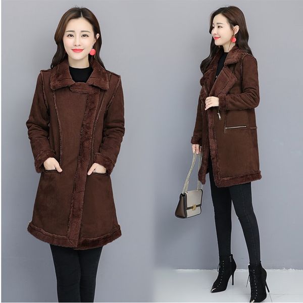 lamb coat woman 2019 winter clothing new suede ladies' jacket warm cotton coat long sleeve elegant woman coats 2063, Black
lamb coat woman 2019 winter clothing new suede ladies' jacket warm cotton coat long sleeve elegant woman coats 2063, Black