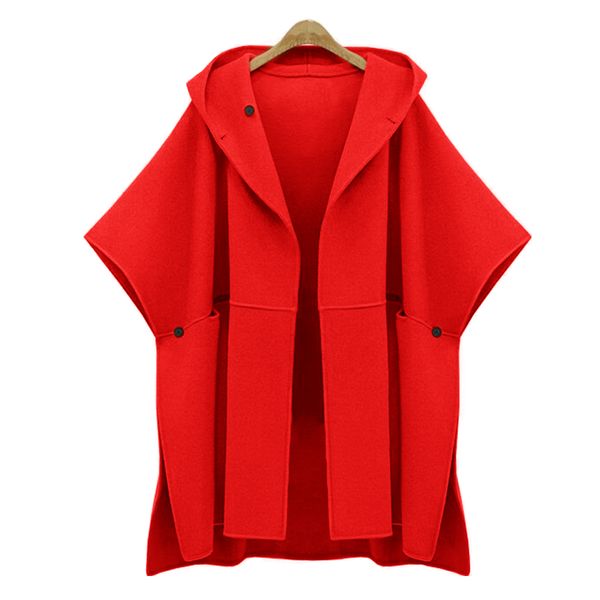 women winter batwing plus size windbreaker overcoat fabala cloak warm casual ladies loose woolen outwear, Black
women winter batwing plus size windbreaker overcoat fabala cloak warm casual ladies loose woolen outwear, Black