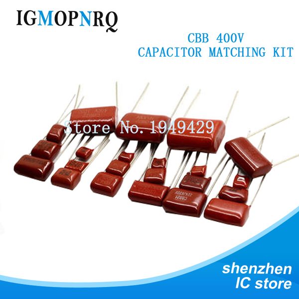50pcs cbb metallized polyester film capacitors assortment kit 0.022uf-3.3uf 400v 10valuesx5pcs cbb22 polypropylene capacitor
50pcs cbb metallized polyester film capacitors assortment kit 0.022uf-3.3uf 400v 10valuesx5pcs cbb22 polypropylene capacitor