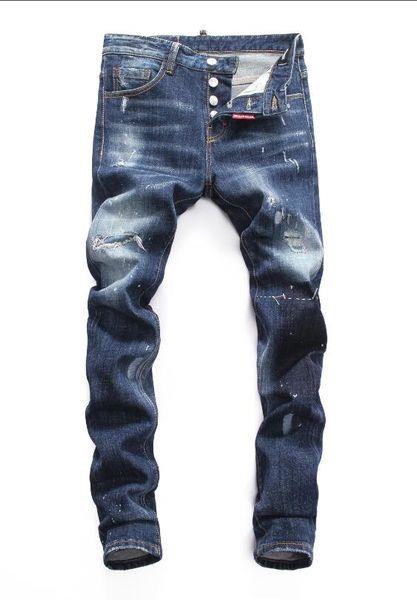 2019 european standing men's jeans, men's jeans, a pair of skinny jeans and black embroidered skulls v5, Blue
2019 european standing men's jeans, men's jeans, a pair of skinny jeans and black embroidered skulls v5, Blue