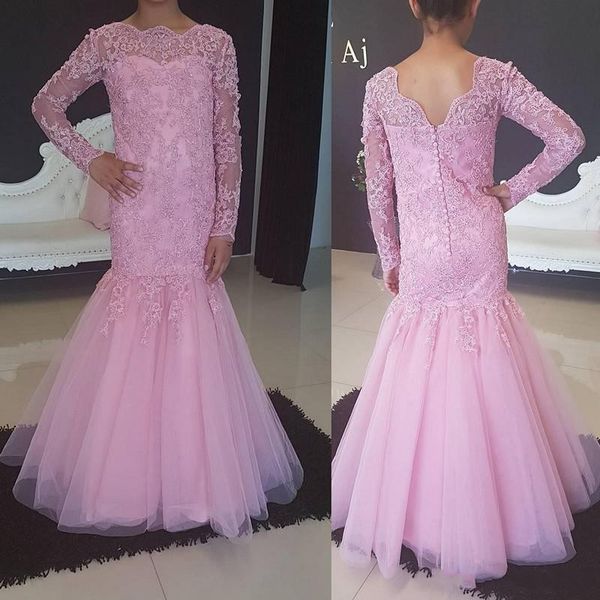 pink mermaid girls pageant dress long sleeve lace wedding flower girl dress bateau neck floor length tulle kids formal dresses toddler gowns, White;red
pink mermaid girls pageant dress long sleeve lace wedding flower girl dress bateau neck floor length tulle kids formal dresses toddler gowns, White;red
