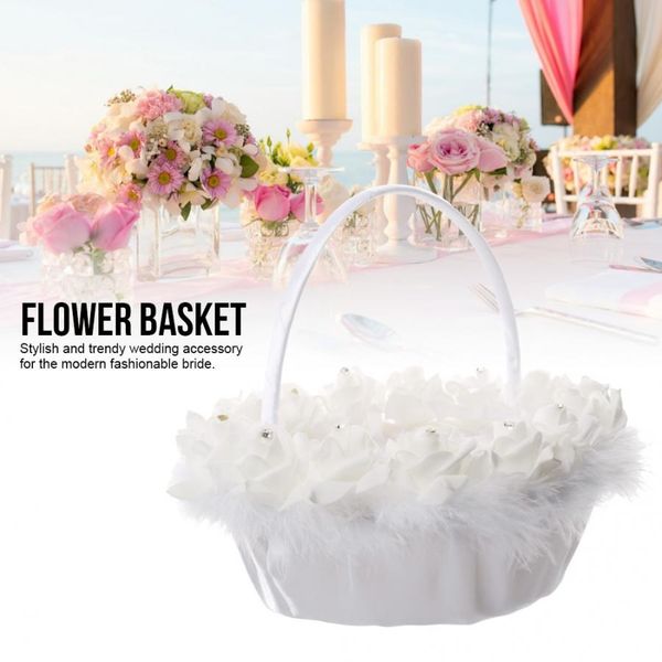 lightweight elegant wedding girl flower basket with white satin decoration for candy basket christmas party
lightweight elegant wedding girl flower basket with white satin decoration for candy basket christmas party