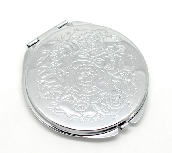 new silver tone flower carved make up compact mirror pocket mirror espelho de maquiagem 6.6x6.2cm 1pc
new silver tone flower carved make up compact mirror pocket mirror espelho de maquiagem 6.6x6.2cm 1pc