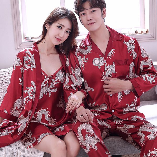 two piece set couple pajamas women satin sleepwear pyjamas sleep lounge pijama silk home clothing pijama mujer plus size, Black;red
two piece set couple pajamas women satin sleepwear pyjamas sleep lounge pijama silk home clothing pijama mujer plus size, Black;red