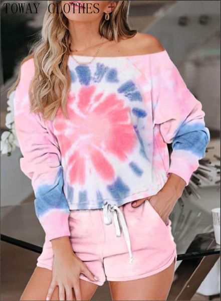 off shoulder women tie-dye printed pajamas set home casual shorts suit women two piece indoor nightgowns &sleepshirts, White
off shoulder women tie-dye printed pajamas set home casual shorts suit women two piece indoor nightgowns &sleepshirts, White