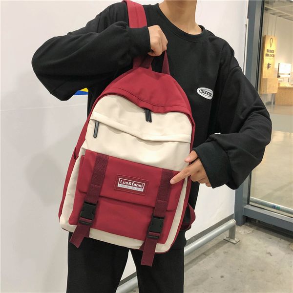 new schoolbag female korean version of high school college students trend simple color matching campus large capacity backpack
new schoolbag female korean version of high school college students trend simple color matching campus large capacity backpack