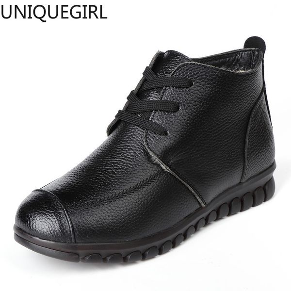 2019 new winter leather shoes warm non-slip women's shoes middle-aged flat-bottomed mother casual, Black
2019 new winter leather shoes warm non-slip women's shoes middle-aged flat-bottomed mother casual, Black